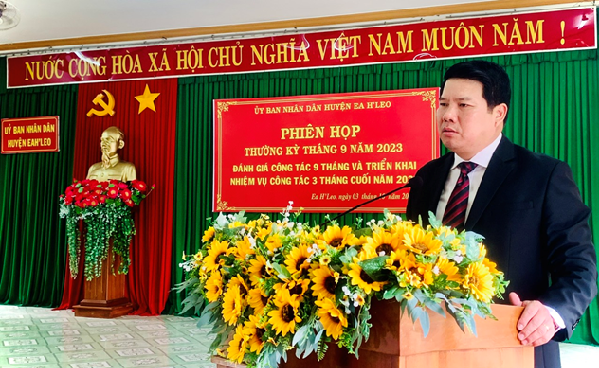 UBND huyện Ea H’Leo tổ chức phiên họp thường kỳ tháng 9 năm 2023, đánh giá công tác 9 tháng và triển khai nhiệm vụ công tác 3 tháng cuối năm 2023